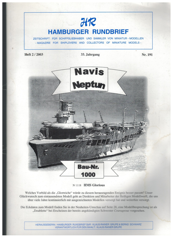 Nr. 191 Heft 2-2003  33. Jahrgang; Hamburger Rundbrief (1 St.)